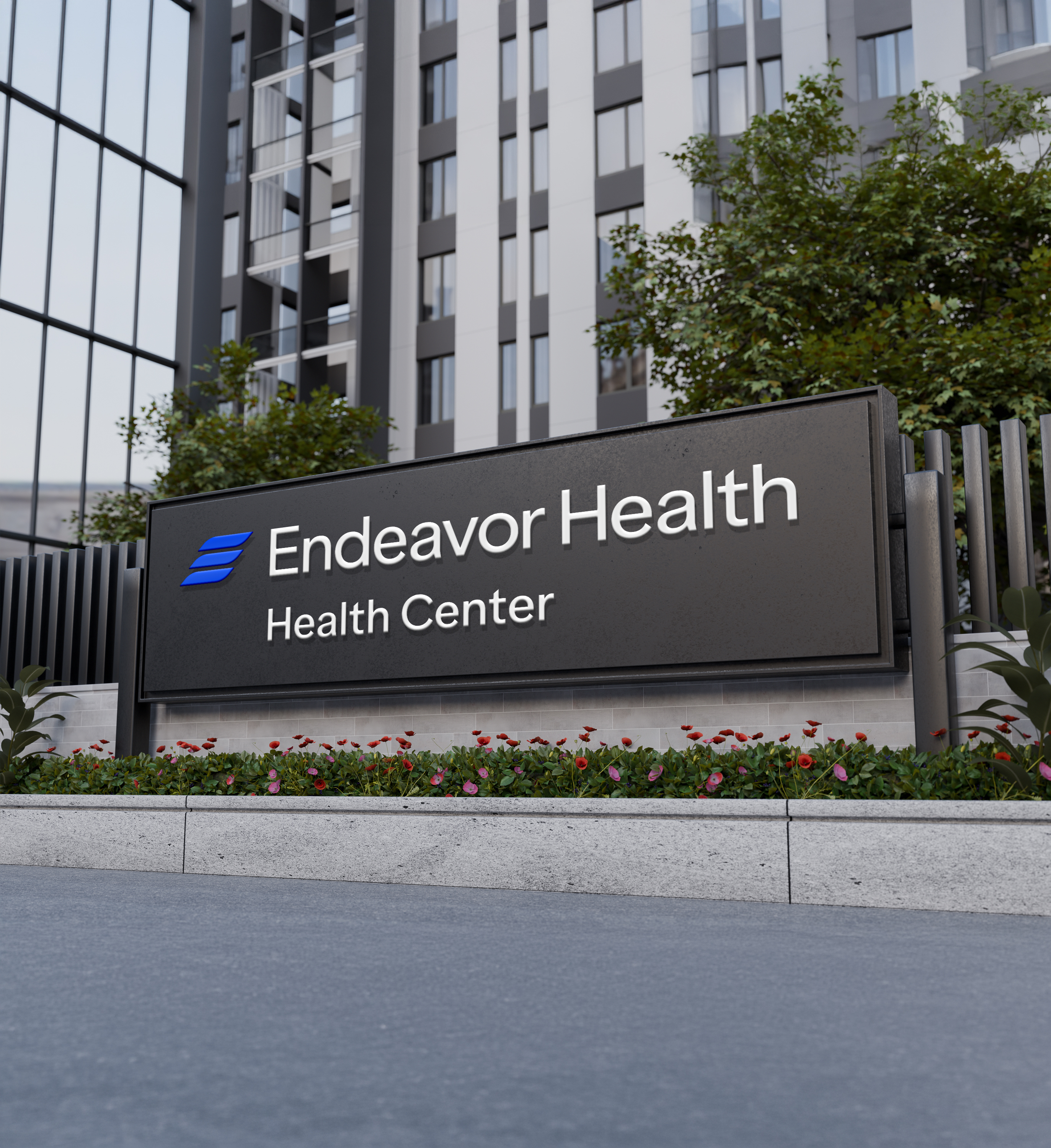 Endeavor Health Center building sign
