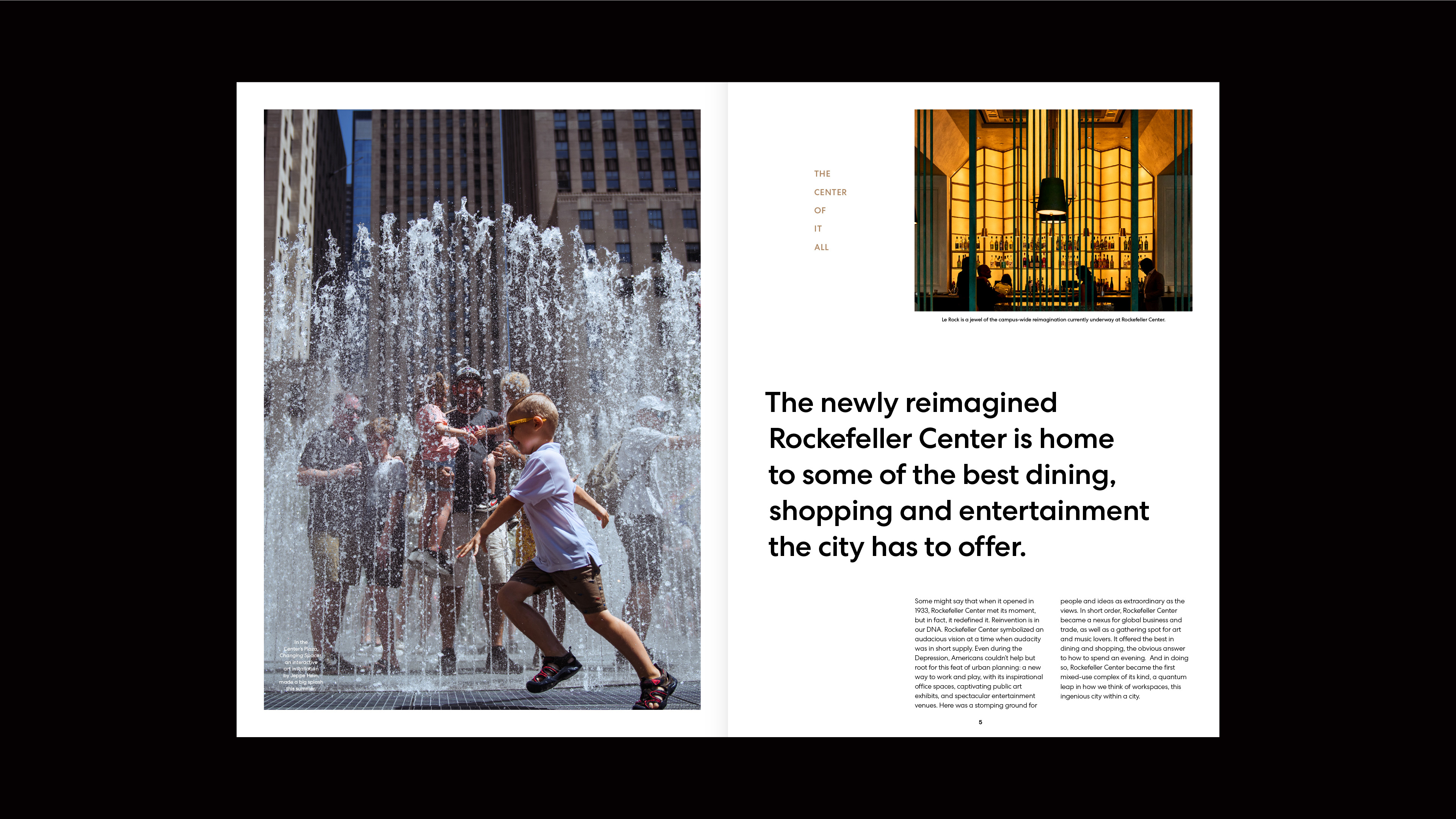 The Center magazine plaza spread