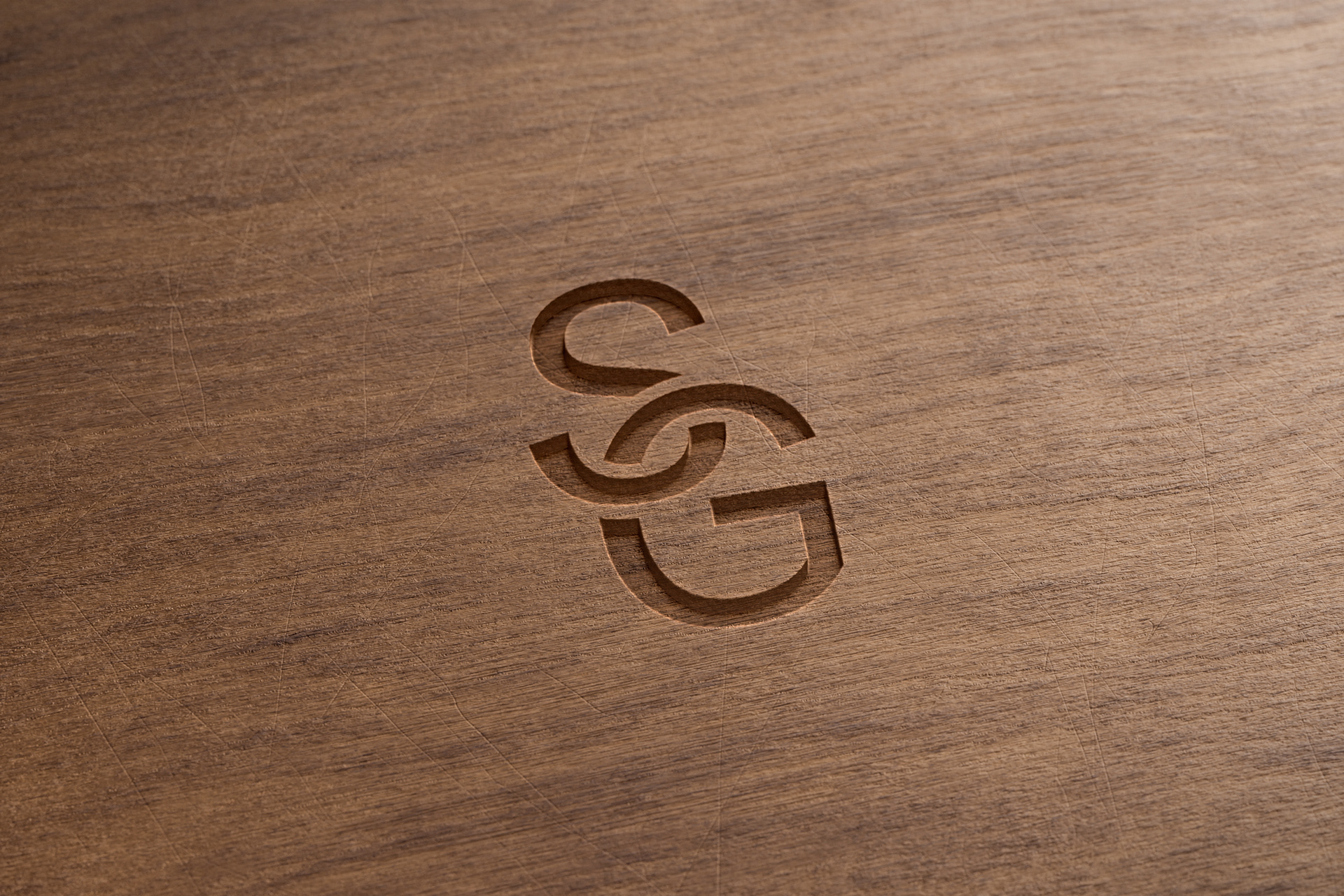 Studio Glagola monogram engraved in wood