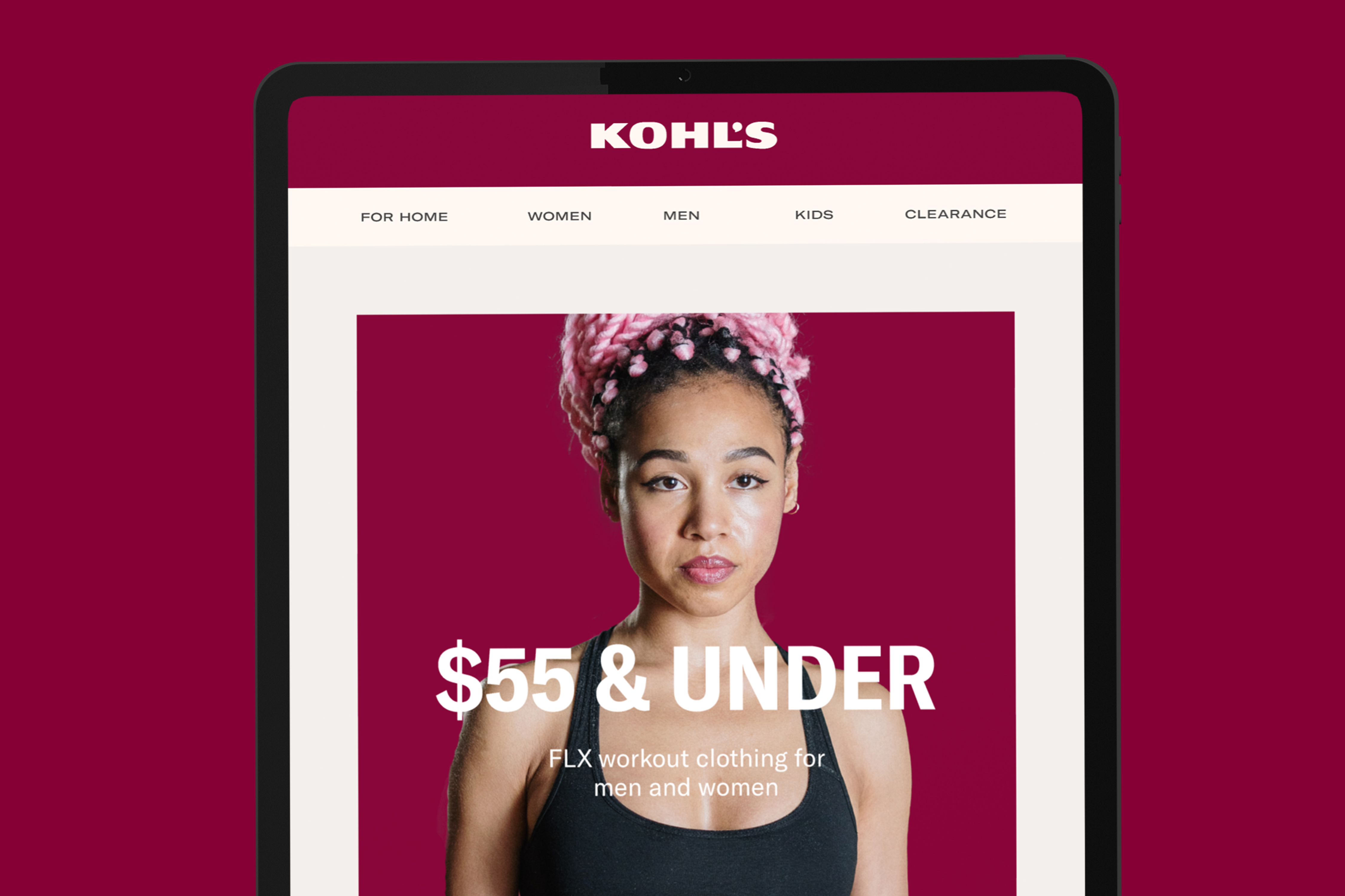 Kohl's iPad mockup