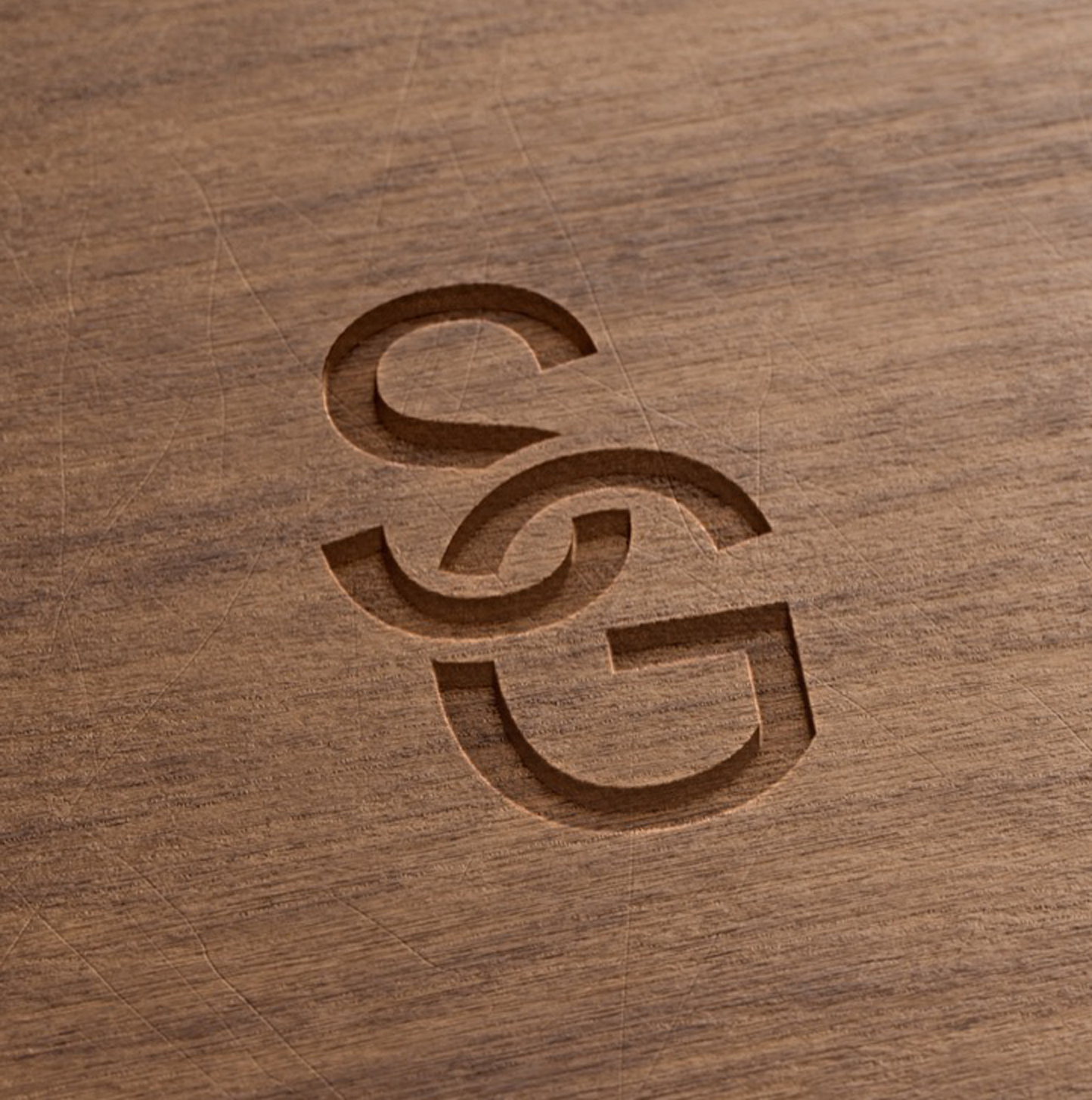 Studio Glagola monogram engraved in wood