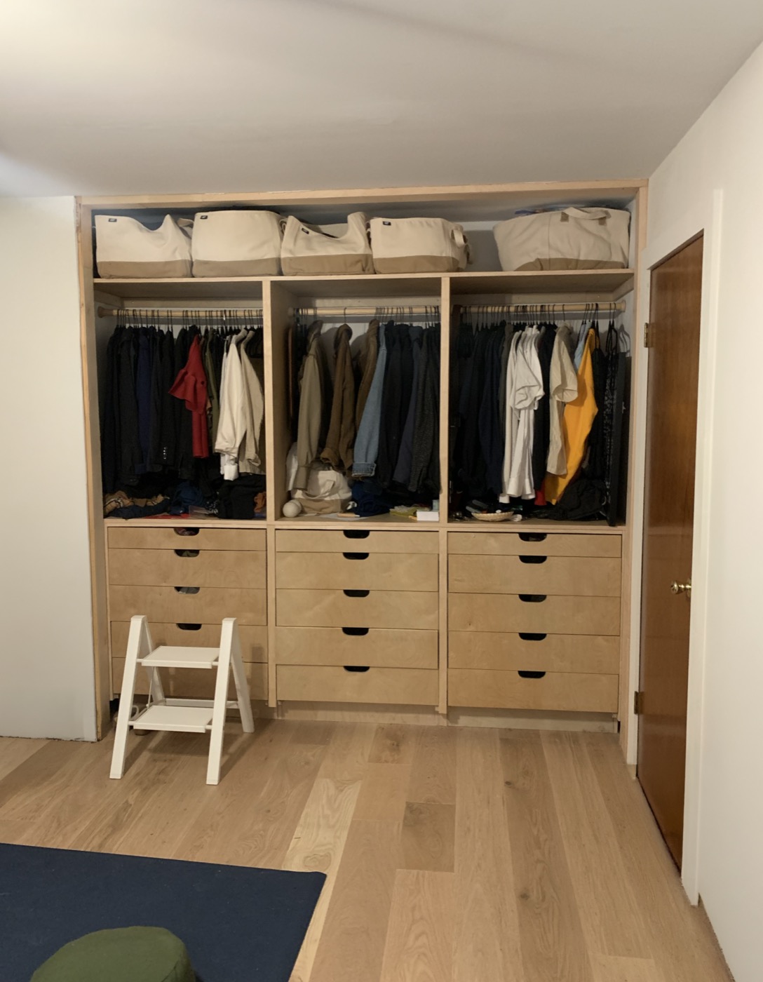 Woodwork closet