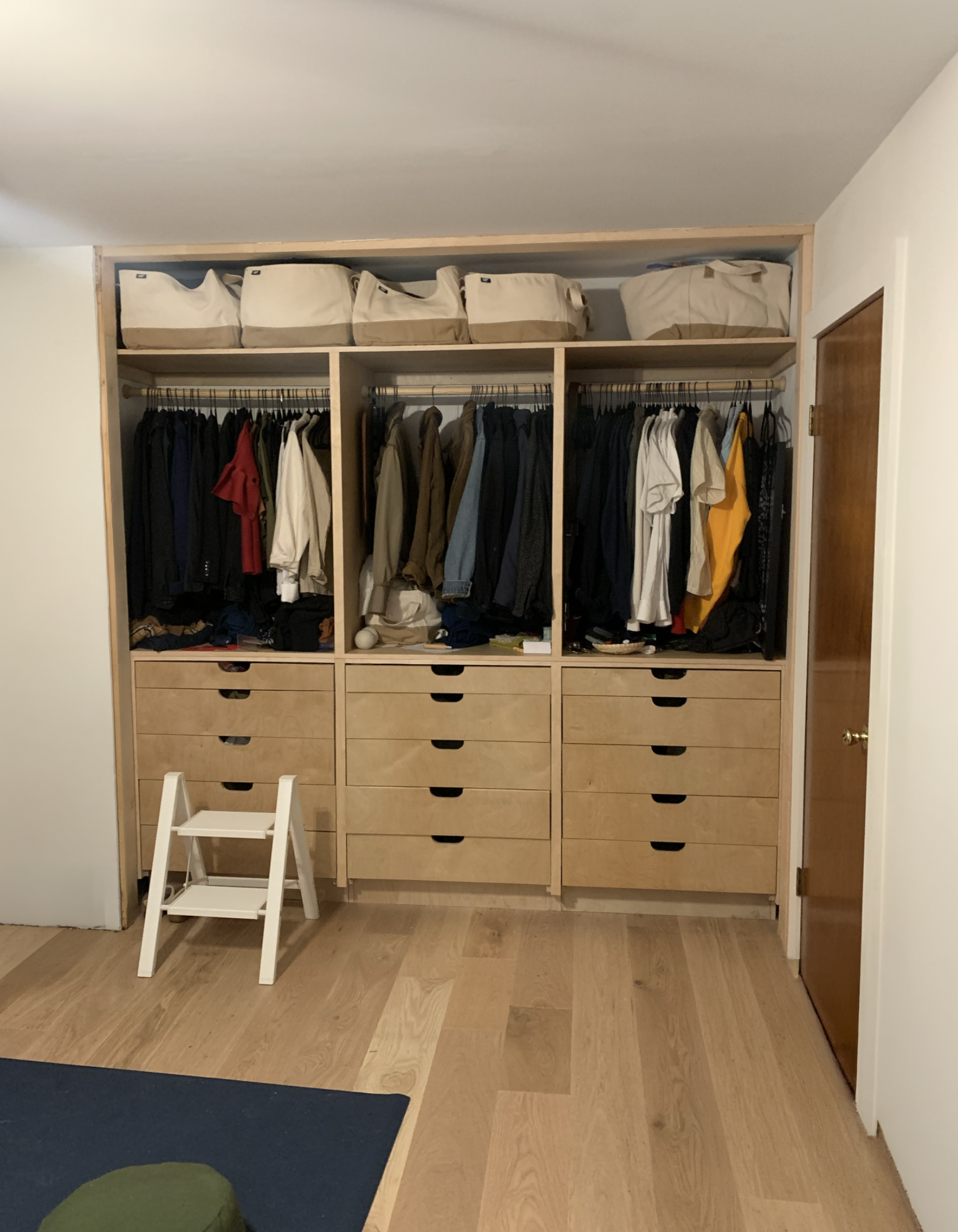 Woodwork closet